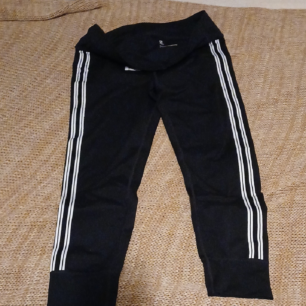 Black Track Pants with White Stripes